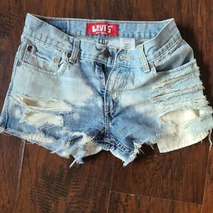 Levi's ripped up shorts